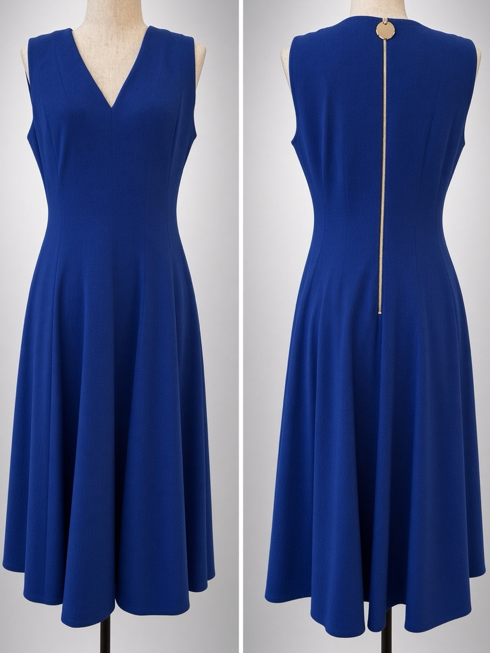 Calvin Klein royal blue sleeveless V-neck midi dress EUC - size 6